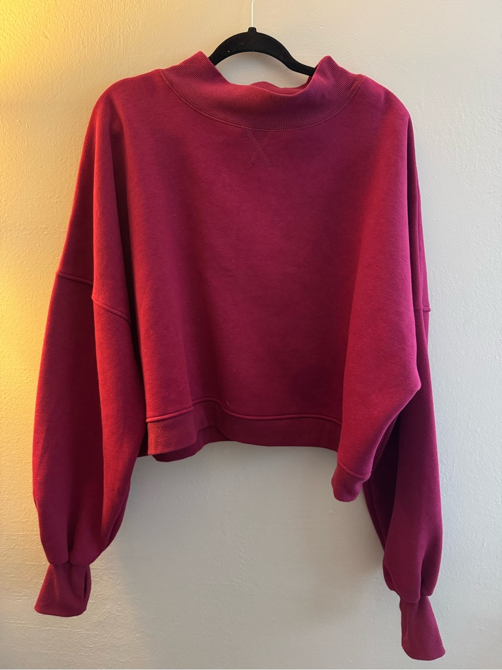 Blogilates Women’s Marshmellow Mockneck Sweatshirt - Burgundy